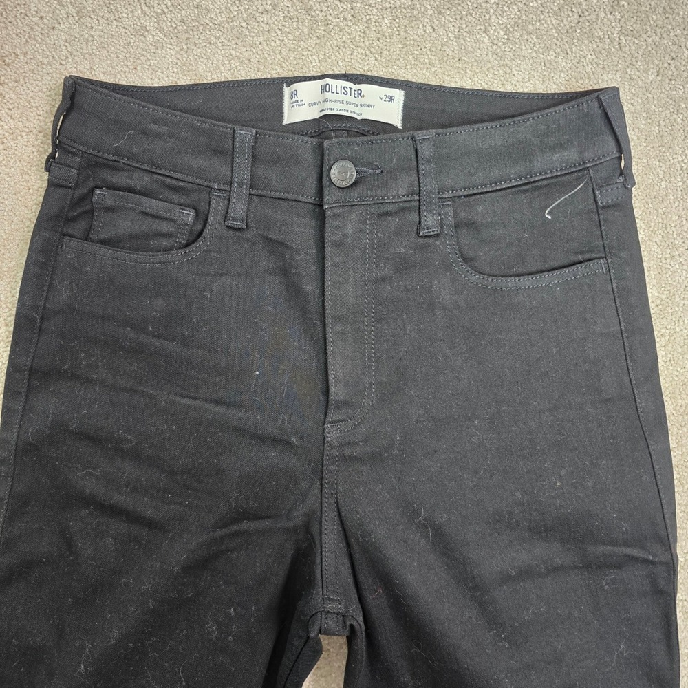 Hollister Curvy High-Rise Super Skinny Jeans Black 8R W29R Classic Stretch NEW